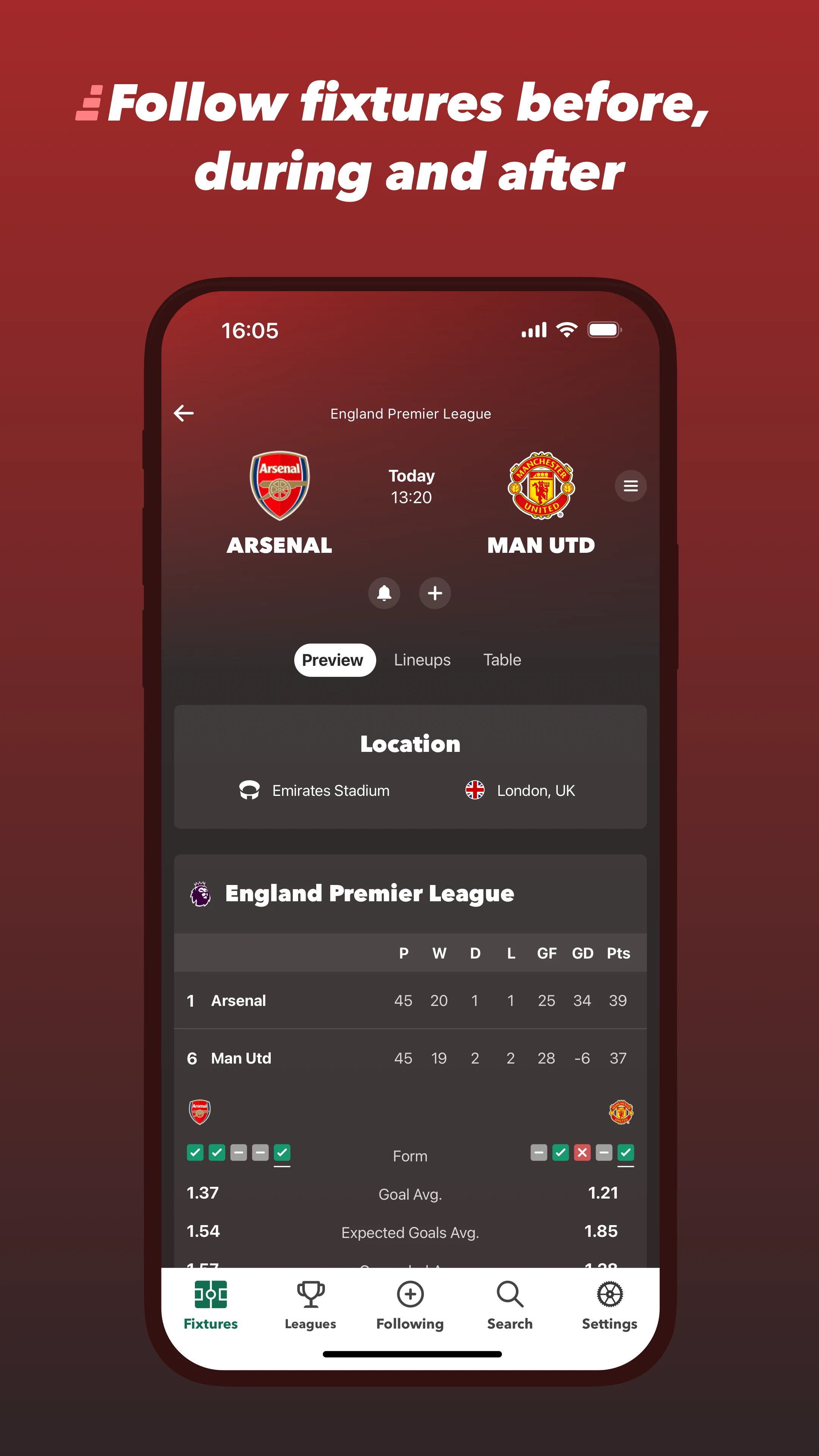FollowScores: Live Scores screenshot